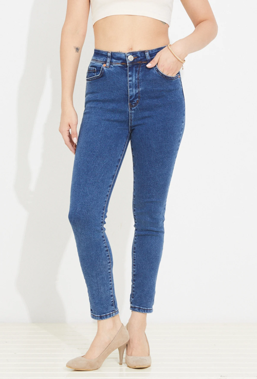 Kadın Slim Fit Kot Pantolon Koyu Mavi ZN5111