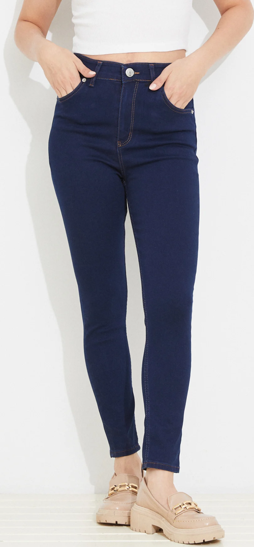 Kadın Slim Fit Kot Pantolon Koyu Lacivert ZN5111