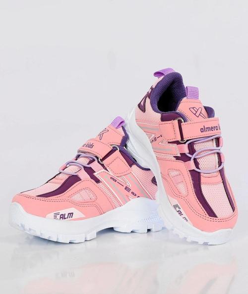Almera Kids Kız Çocuk Rahat Taban, Çırtlı Kolay Giyilir, Renkli, Günlük Yürüyüş ve Spor Ayakkabısı ALM600-K-VF