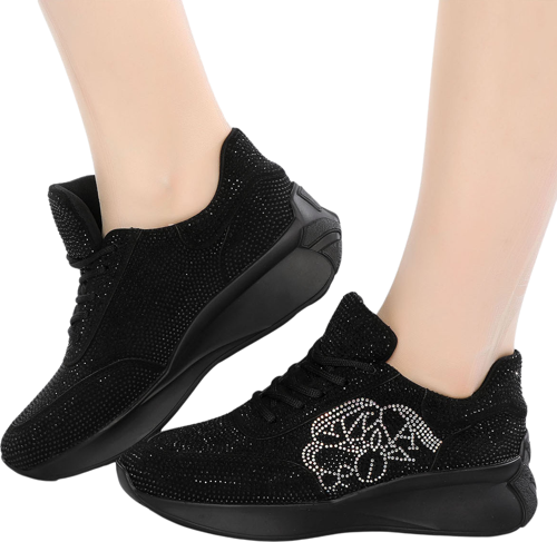 Hafif ve Rahat Tabanlı, Günlük Kadın Spor Kadın Ayakkabı FV0900FV Siyah