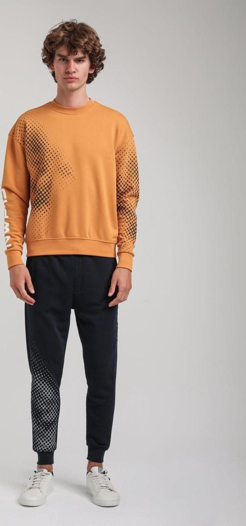 Bisiklet Yaka Hardal Slim Fit Eşofman 23FWM60157