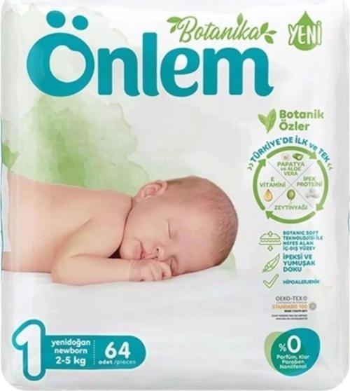 Botanika 1 Beden Bebek Bezi Yenidoğan Newborn 64 Lü