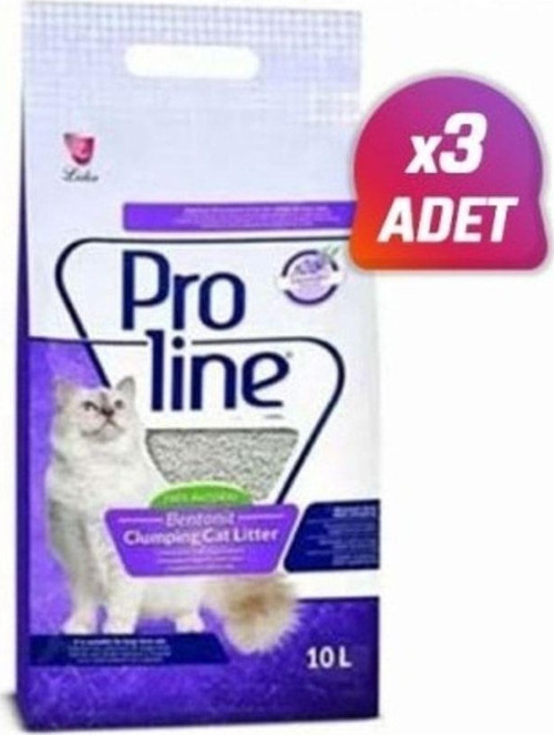 3 Adet Lavanta Kokulu Topaklanan Bentonit Kedi Kumu 10 Lt