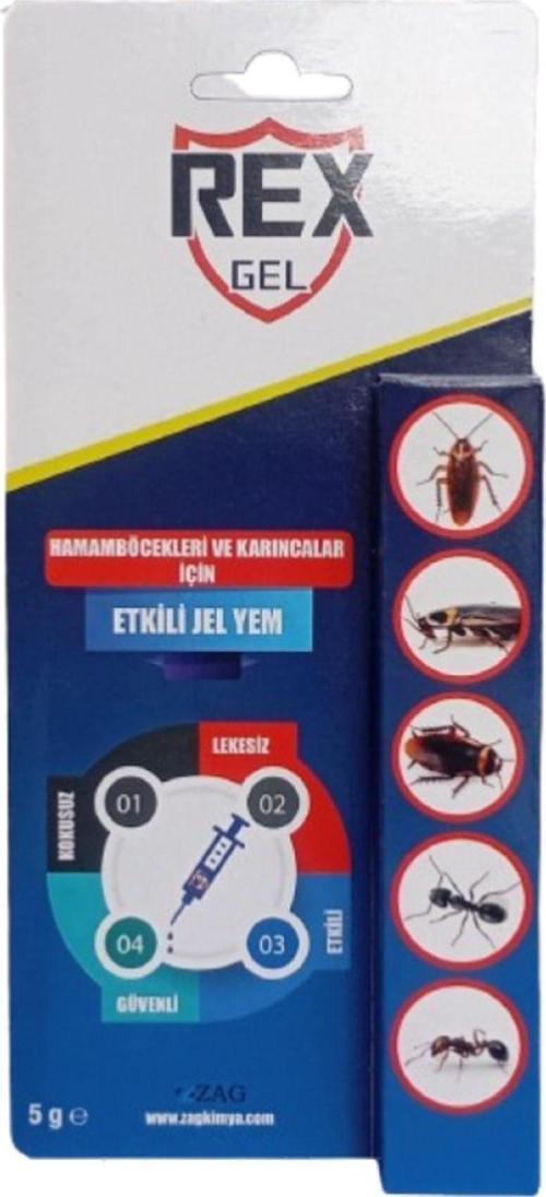 Konforlu Evler Için Kokusuz,Lekesiz Rex Jel - 5 Gr. Hamam Böceği Ve Karınca Yemi