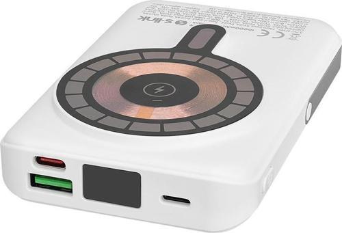M1029 10000mAh Magsafe 15W HSC22.5W+PD20W+QC3.0 Beyaz LCD Taşınabilir Şarj Cihazı Powerbank