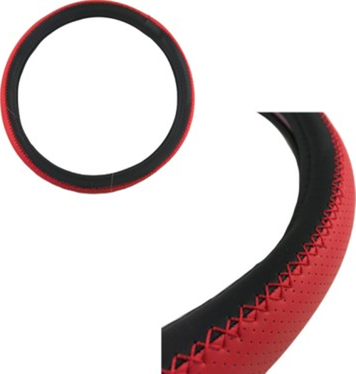 Direksiyon Kılıfı 38 Cm Siyah/Kırmızı / Dıkı342-Sk