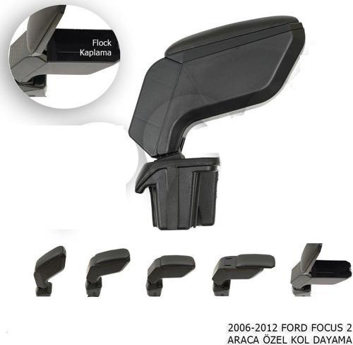 Ford Focus Uyumlu 2 Araca Özel Kol Dayama Siyah 2006-2012