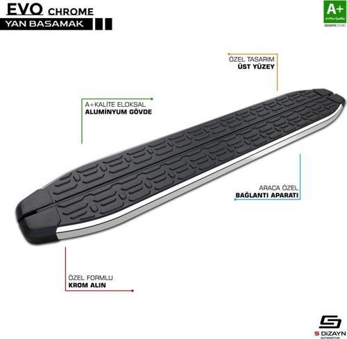 Opel Combo Uyumlu D Uzun Şase Evo Krom Yan Basamak 223 Cm 2011-2018