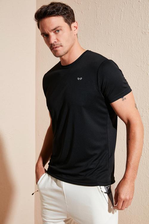 Bisiklet Yaka Erkek T Shirt 5657025 SİYAH
