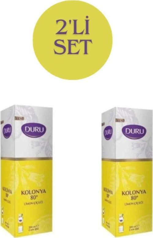 2'Li Limon Çiçeği Kolonya Set (Cam Şişe)