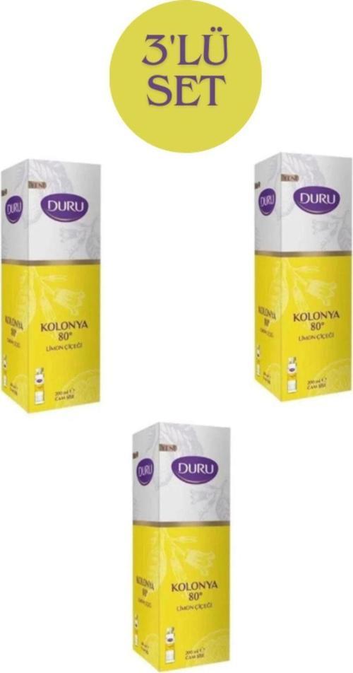 3'Lü Limon Çiçeği Kolonya Set (Cam Şişe)