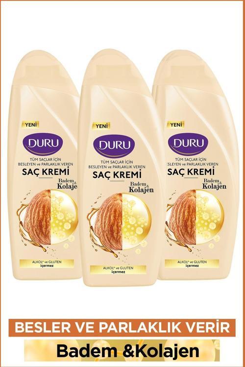 Badem&Kolajen Tüm Saçlar Için Saç Kremi 3X500 Ml