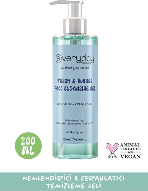 Fresh&Bounce Nemlendirici Ve Ferahlatıcı Yüz Temizleme Jeli 200Ml Canlandırıcı Gözenek Sıkılaştırıcı