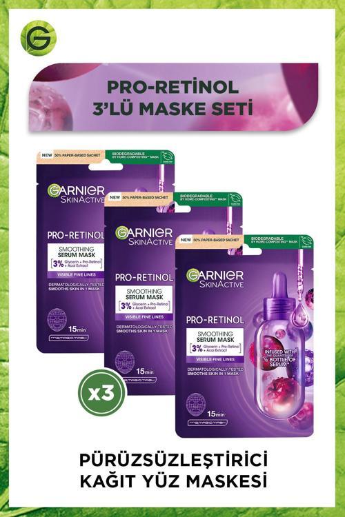 Pro-Retinol Pürüzsüzleştirici Kağıt Maske 3'Lü Set