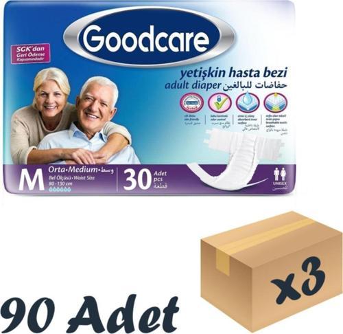 Bel Bantlı Yetişkin Hasta Bezi Medium 30'Lu 3 Paket 90 Adet