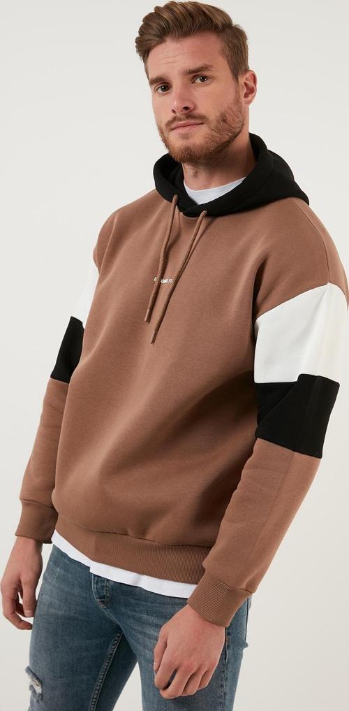 Pamuklu Regular Fit Kapüşonlu İçi Tüylü Yumuşak Şardonlu Erkek Sweat 5905299 SAFARİ