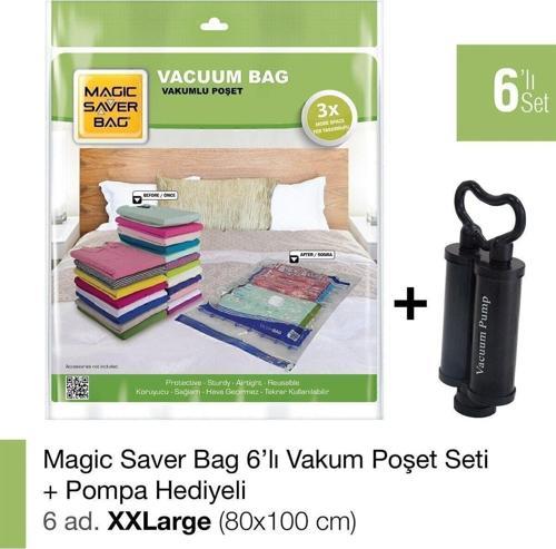 6’Lı Xxlarge Vakumlu Poşet Set+Pompa Hediyeli