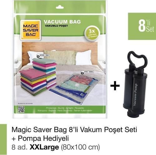 8’Li Xxlarge Vakumlu Poşet Set+Pompa Hediyeli