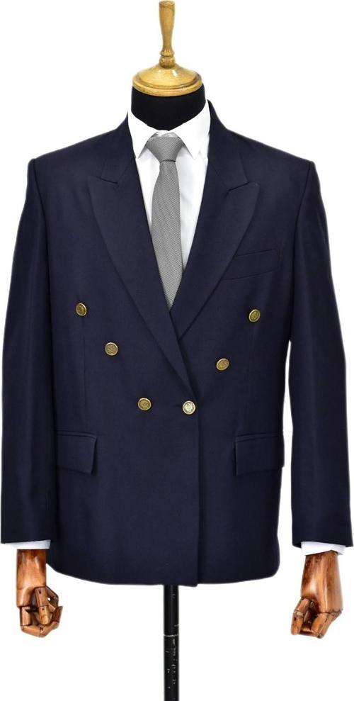 Erkek Lacivert Renk, Kruvaze Tek Ceket Sivri Yaka BGL-ST04158