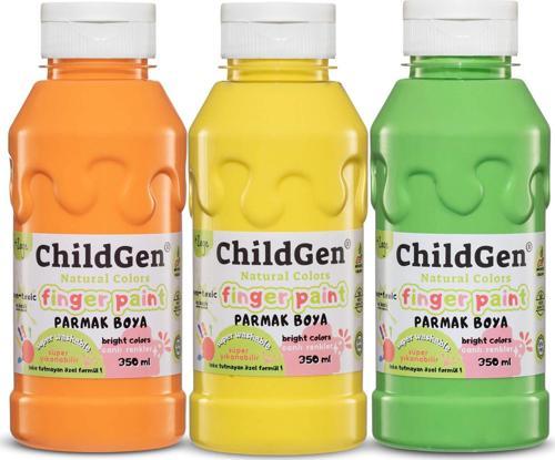 Süper Yıkanabilir 3'lü Parmak Boya Pastel Set (3x350ml) (Turuncu-Sarı-Yeşil)