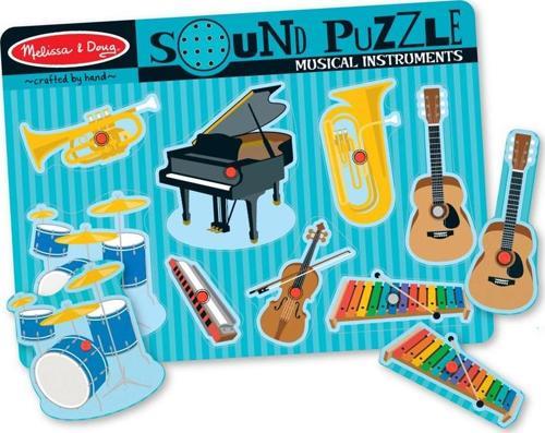 Ahşap Sesli Yapboz - Müzik Aletleri (8 Prç.)