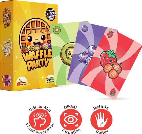 Waffle Party, Dikkat, Görsel Algı ve Refleks Geliştiren Kart Oyunu (4-7 Yaş)