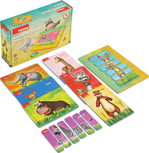 Manyetik Çubuk Puzzle - Hayvanlar