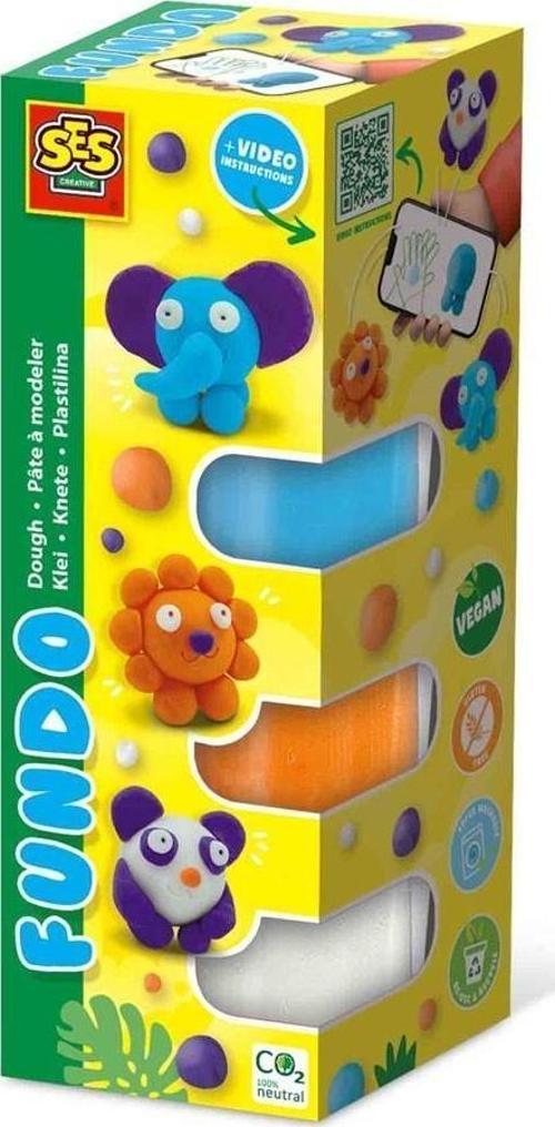 FunDo Oyun Hamuru - Vahşi Hayvanlar (3x90gr-1x40gr)