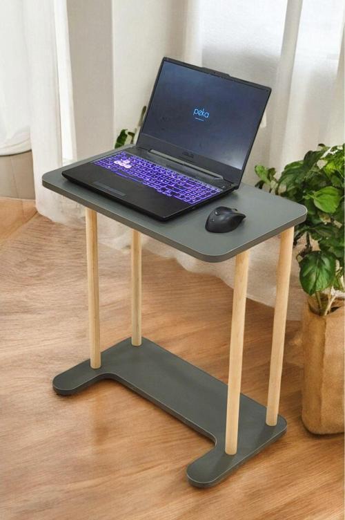 Yüksek Kalite Tekerlekli Laptop Sehpası Kahvaltı Masası Yan Sehpa