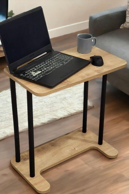Yüksek Kalite Tekerlekli Laptop Sehpası Kahvaltı Masası Yan Sehpa