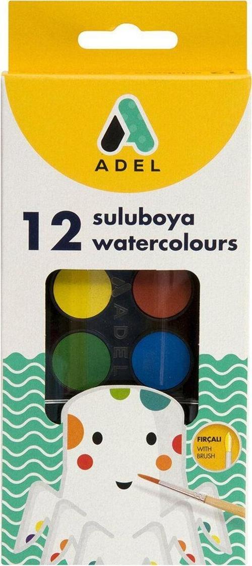 Adel 12 Renk Sulu Boya 24 MM
