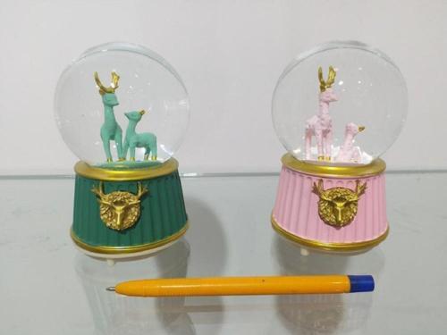Müzikli Ve Işıklı Kar Küresi 12cm 4153 Pembe