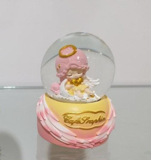 Işıklı Küçük Kar Küresi Pembe Melek9 cm