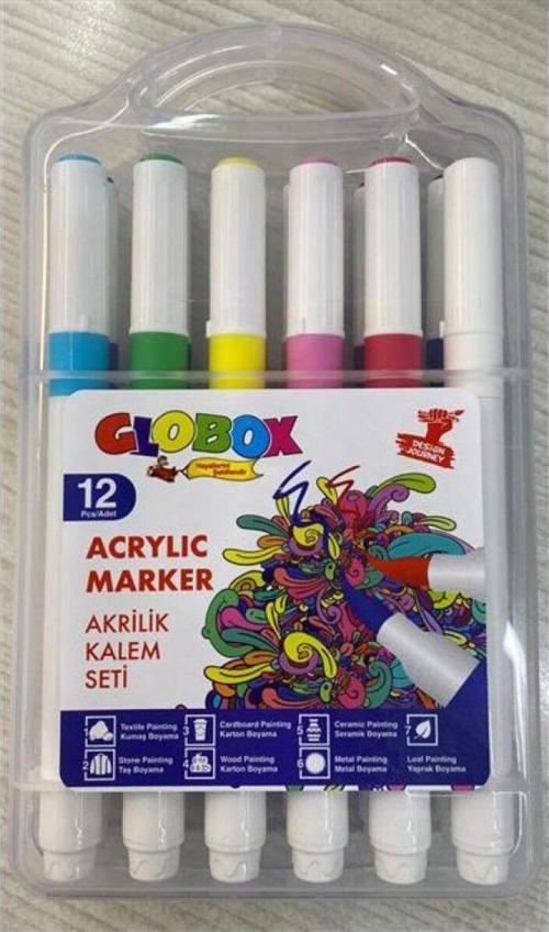 Akrilik Marker Kalem Seti 12 Renk