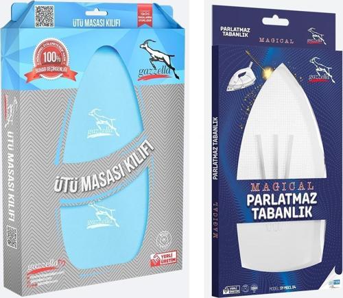 Gazella Ütü Altlığı + Ütü Masası Kılıfı Bezi 50 x 135 cm Mavi