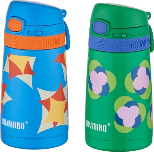 2Lİ SET Pipetli Çelik Termos 350ml -6 Saat Isı Yalıtımı-