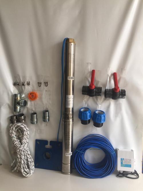 4SDM4/24 3 HP ALARKO 55 MT YASSI KABLOLU VE PANOLU 55 MT HALATLI ÇİFT VANALI AKITMA BAŞLIKLI MONOFAZE TAKIM DALGIÇ POMPA