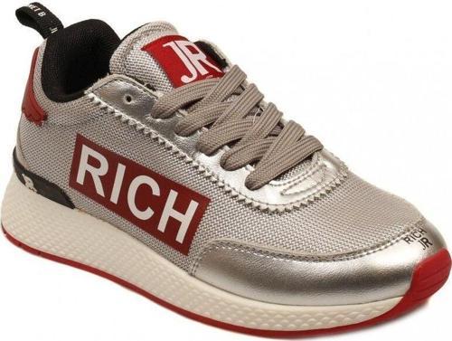 J. Richmond 110 A Gri Kırmızı Detaylı Kumaş Ve Deri Karışımı Kadın Sneacker