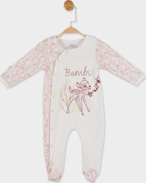 Disney Bambi Lisanslı Kız Bebek Yandan Çıtçıtlı Patikli Tulum 20822
