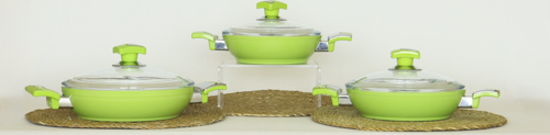 6 Parça Serami̇k Omlet Set Yeşi̇l