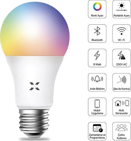 Xenon Smart Akıllı Led Ampul, 16 Milyon Renk Seçeneği, Sesli Kontrol, Wi-Fi +Bluetooth Kontrol