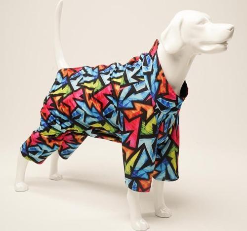 Graffıtı İçi Polar Su Geçirmez Köpek Yağmurluğu XXLarge