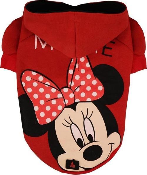 Mınnıe Kırmızı Kapüşonlu Köpek Sweatshirt Small