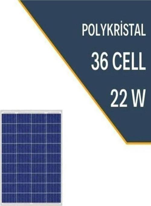 22W Polykristal Güneş Paneli