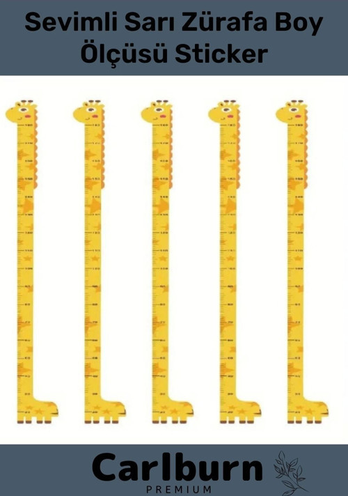 Özel Üretim İz Bırakmayan Çift Taraflı Bantlı Silinebilir Ev Sevimli Sarı Zürafa Boy Ölçüsü Sticker