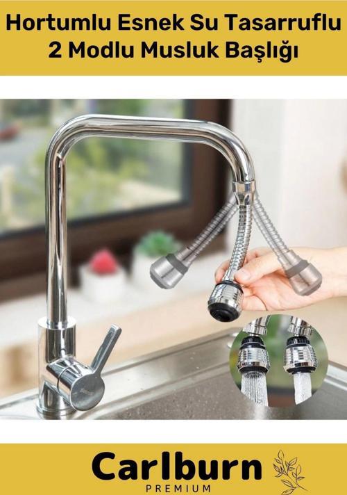 Premium Dayanıklı Spiral Tasarım 360° Dönebilen Hortumlu Esnek Su Tasarruflu 2 Modlu Musluk Başlığı