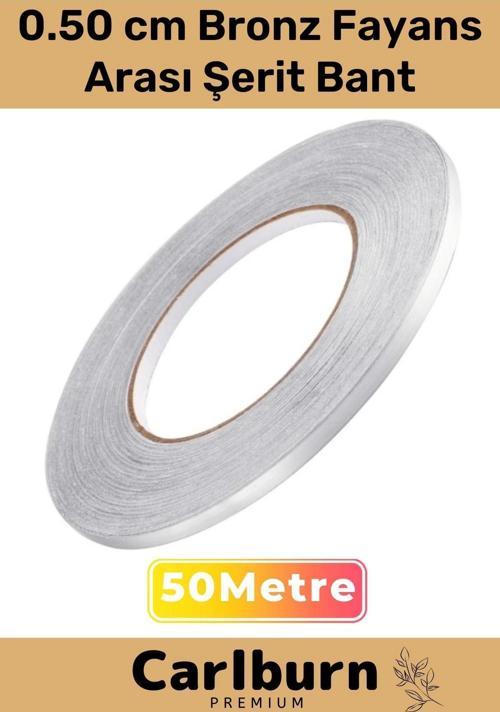 Özel Üretim Kendinden Yapışkanlı Suya Dayanıklı 1 cm 50 Metre Bronz Fayans Arası Şerit Bant
