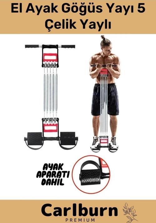 Özel Üretim Fitness Spor Vücut Geliştirme Kas Pazı Ev El Ayak Göğüs Yayı 5 Kademe Çelik Yaylı