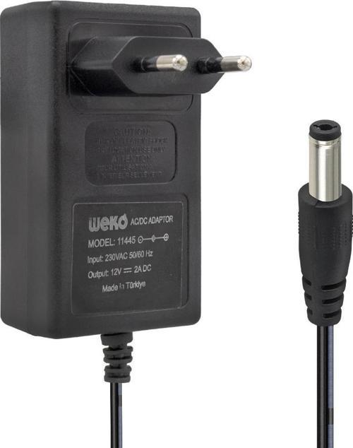 12 Volt 2 Amper 24 Watt Plastik Kasa Priz Tipi Adaptör (5.5x2.5 Uçlu)