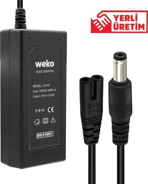 24 Volt - 2 Amper Plastik Kasa Masaüstü Adaptör 5.5 X 2.5 Uç